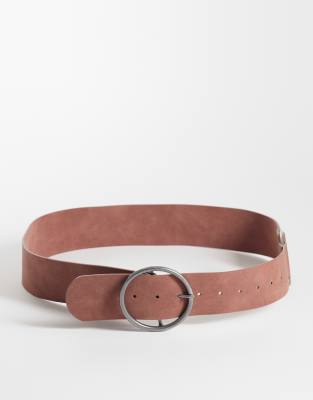 Ceinture chunky en imitation daim - Mauve-Rose M-L