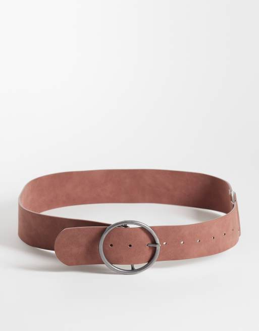 Reclaimed Vintage - Ceinture chunky en imitation daim - Mauve