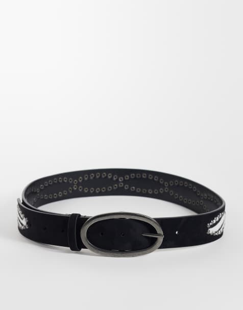Reclaimed Vintage ceinture imprimée zébrures noire - view 1