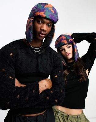 Reclaimed Vintage unisex puffer trapper hat in camo print - ASOS Price Checker