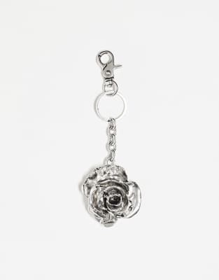 Reclaimed Vintage - Charm per la borsa unisex argentato a forma di rosa - view 1