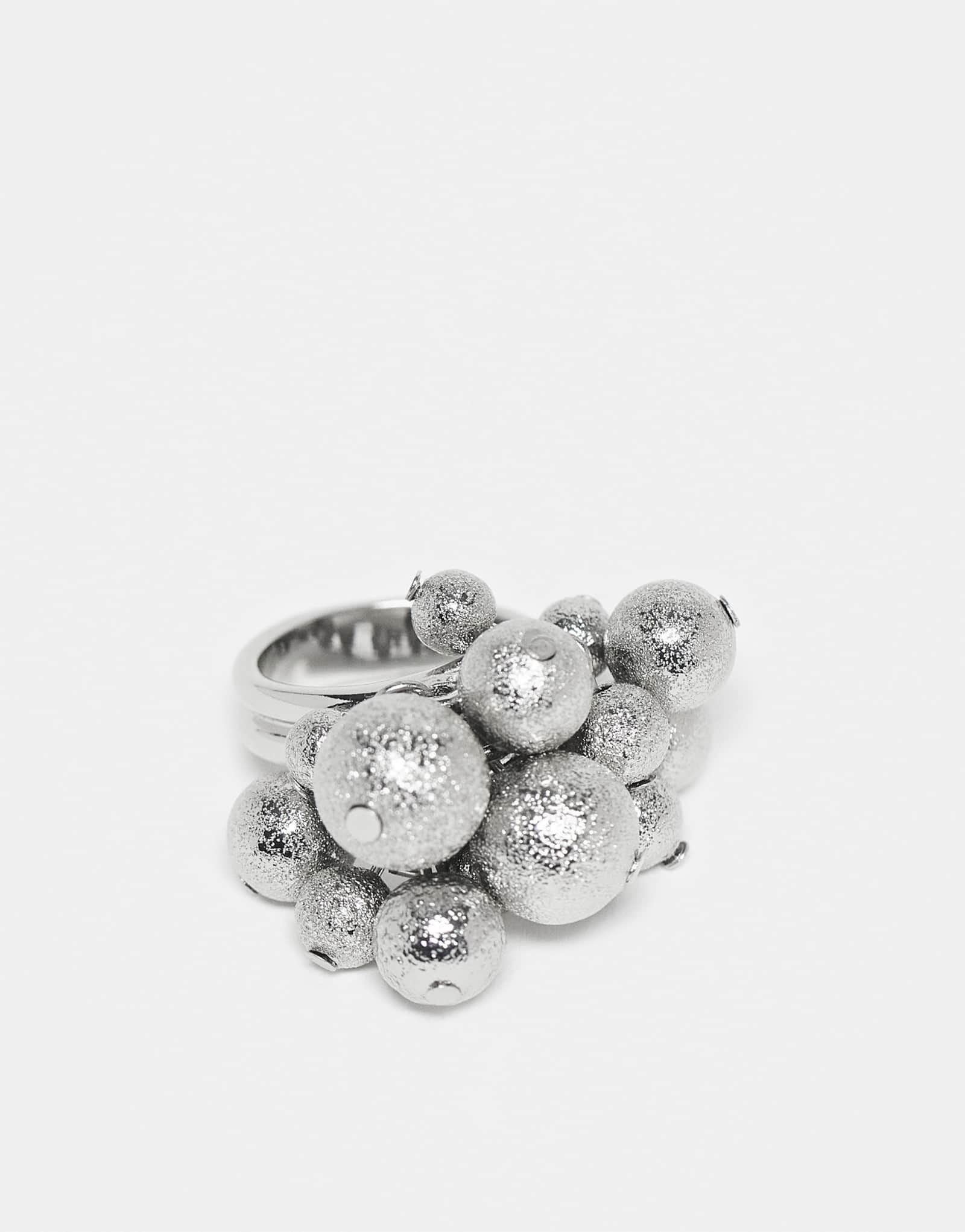 Восстановленное винтажное кольцо-шарм с бриллиантами из серебра