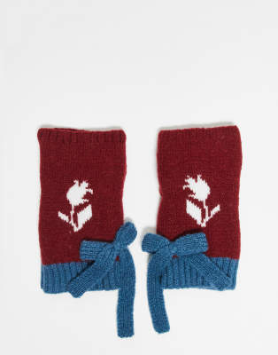 Reclaimed Vintage - Chauffe-mains à motif fleuri - Rouge/bleu-Multicolore