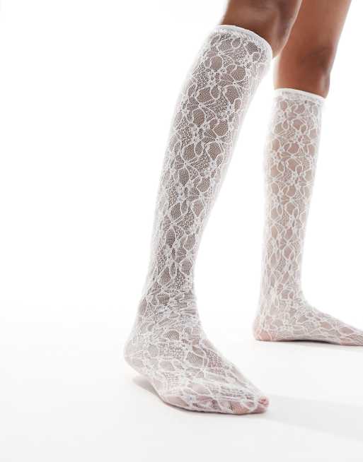 Chaussette haute dentelle clearance