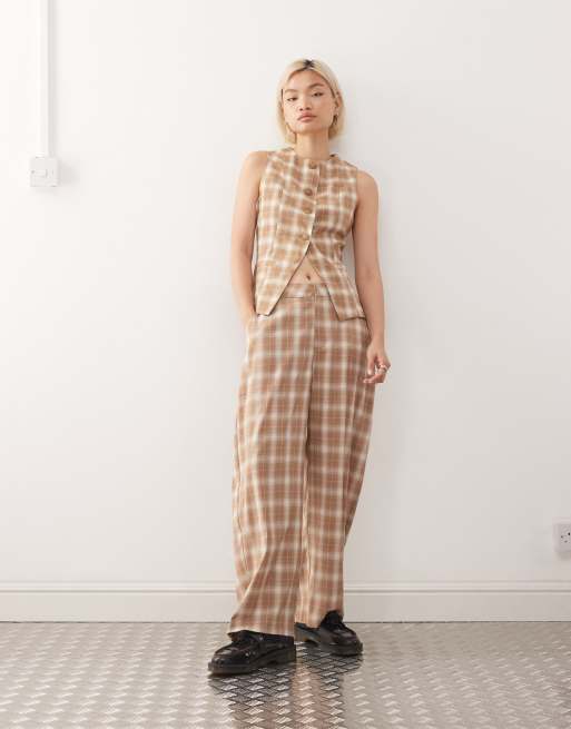 Reclaimed Vintage check tailored set