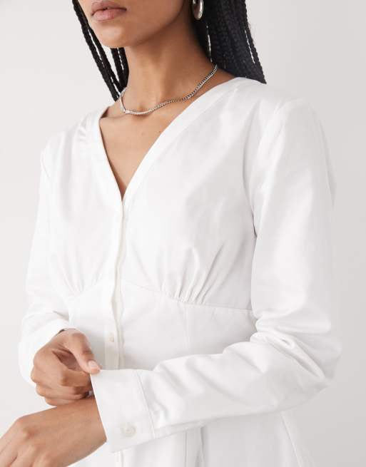 Haut Vintage Blanc Avec Col - Taille 36/38 Femme, Très Bon état