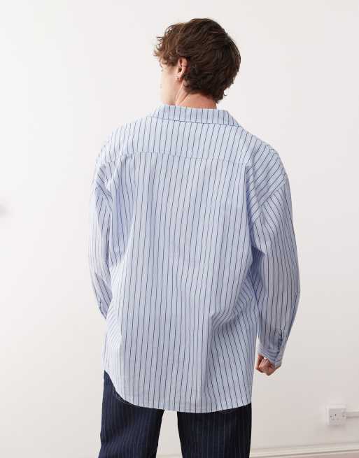 Reclaimed Vintage long sleeve blue pinstripe shirt