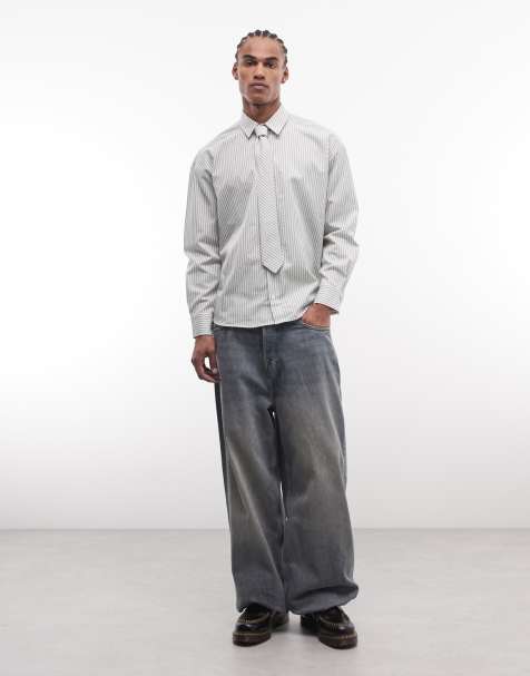 Chemise Homme Marine Layer – Manches Longues, Rayures Grises, Capuche (taille S, Occasion)