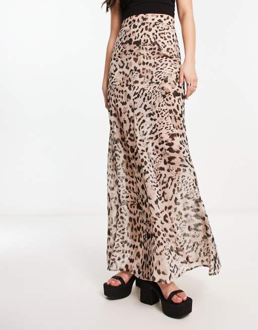 Leopard print maxi skirt uk clearance