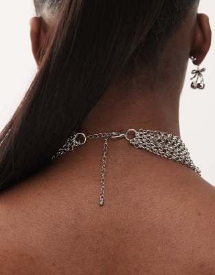 Reclaimed Vintage Choker Layered Necklace With Flower
