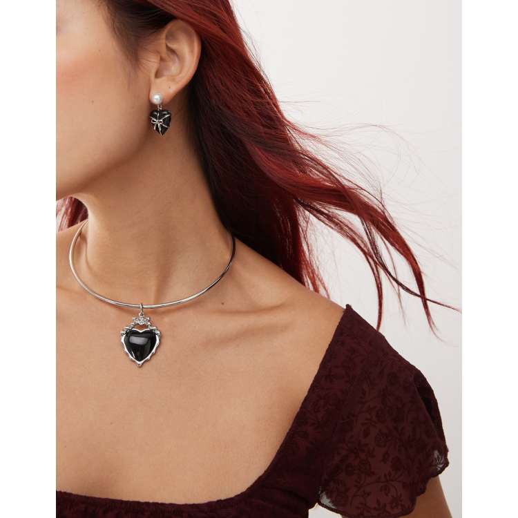 アクセサリー epic jewelry blackheartpendantnecklace Black heart pendant necklace – EPIC JEWELRY