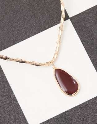 Reclaimed Vintage Choker Necklace With Faux Red Stone