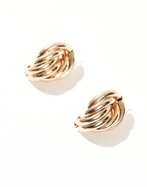 Reclaimed Vintage chunky earrings in gold, 4 of 4