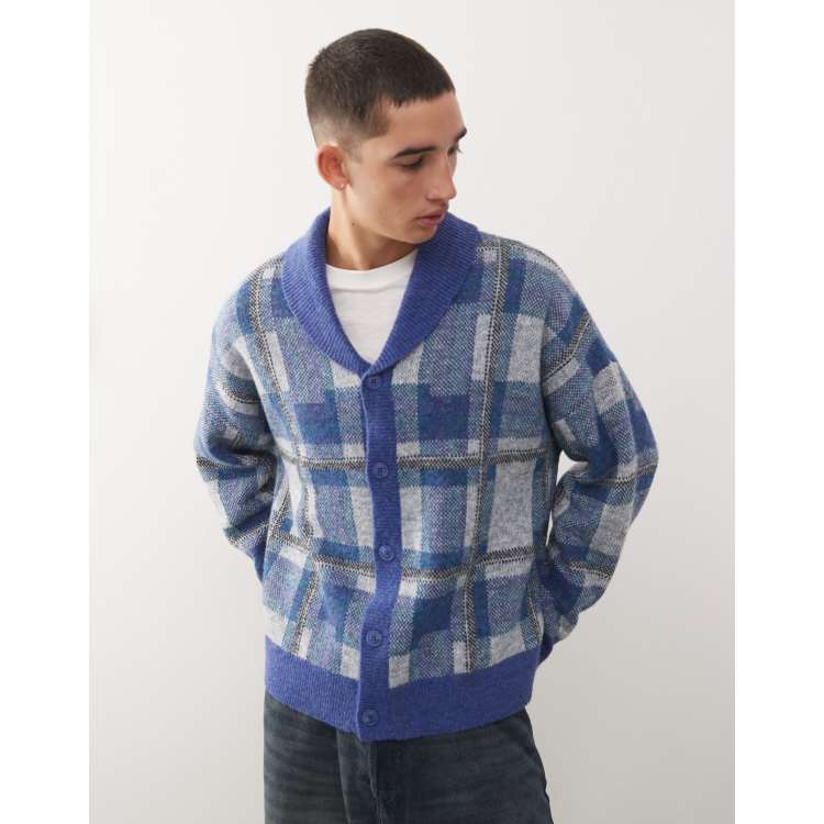 andequal checked pattern knit ブルー Gingham Check Sweater - Blue Gingham Check - Stine Goya