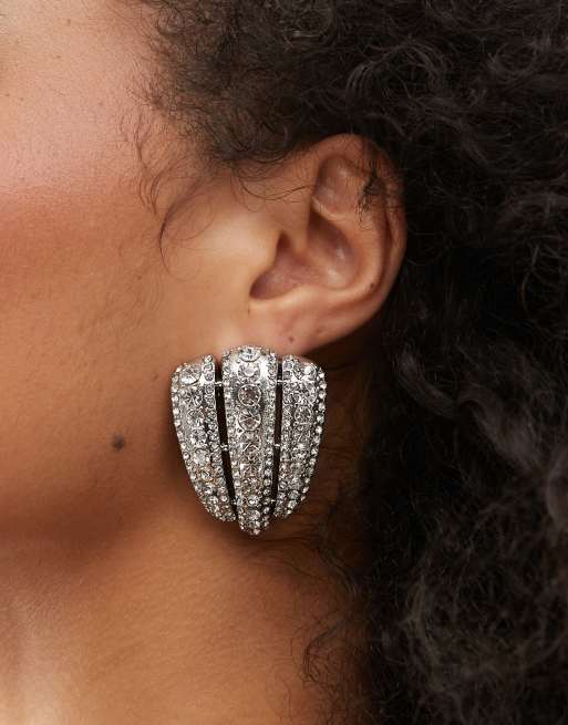 Reclaimed Vintage - Chunky oorbellen in zilver