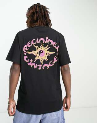 Reclaimed Vintage circle sun graphic t-shirt in black