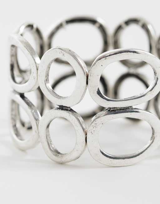 Reclaimed Vintage cirkelarmband in zilver, 3 van 3