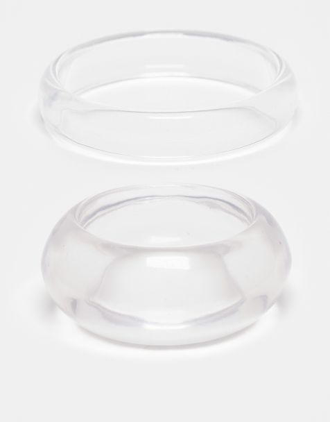 Reclaimed Vintage clear 2 pack bangles - view 1