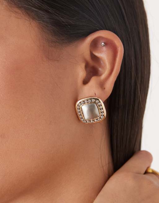 Reclaimed Vintage - Clous d'oreilles en métaux variés - Argenté et doré