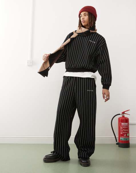 Reclaimed Vintage co-ord in black pinstripe - view 1
