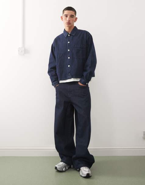 Reclaimed Vintage co-ord in blue pinstripe - view 1