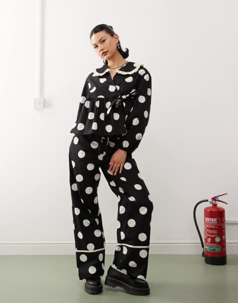 Reclaimed Vintage co-ord in polka dot print - view 1