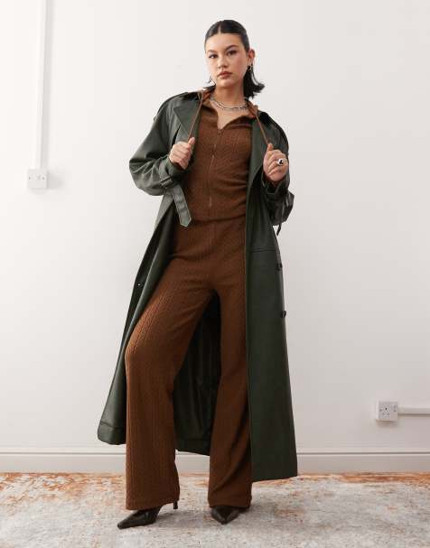 Reclaimed Vintage - Co-ord set met kabels in bruin - view 1