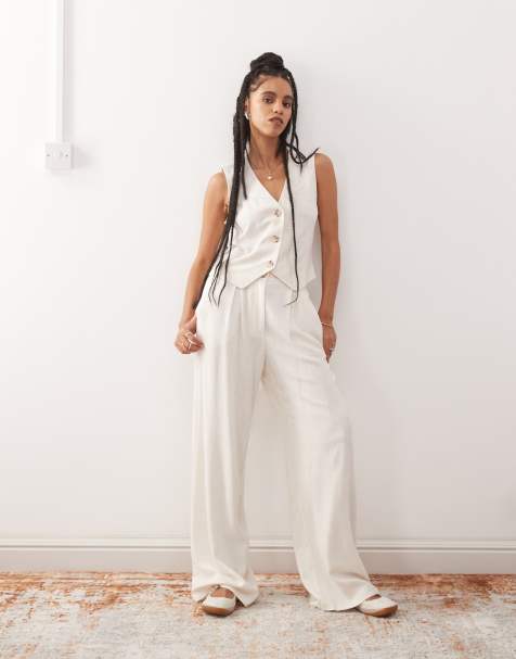 Reclaimed Vintage - Co-ord set van linnenmix in naturel - view 1