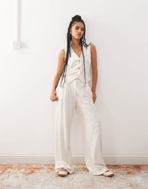 Reclaimed Vintage - Co-ord set van linnenmix in naturel