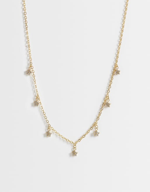 Reclaimed Vintage - Collana in acciaio inossidabile dorata con stelle