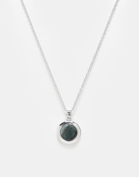 Reclaimed Vintage - Collana unisex a catenina color argento con ciondolo - view 1