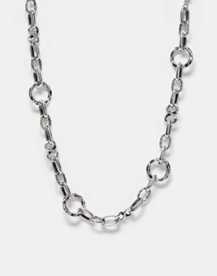 Reclaimed Vintage unisex mash up chain necklace in silver - ASOS Price Checker