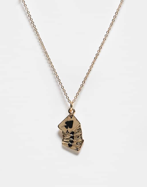 Reclaimed Vintage - Collana unisex dorata con ciondoli
