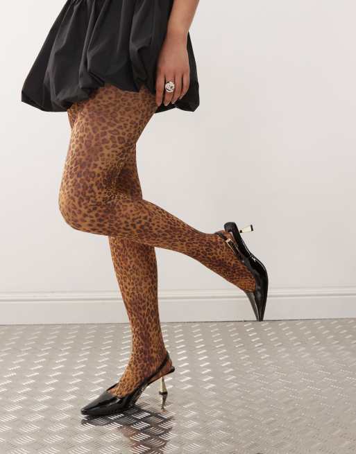 Reclaimed Vintage - Collants à imprimé léopard