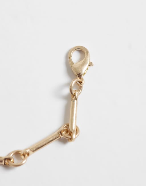 Reclaimed Vintage - Collar dorado con charms de gemas, 4 de 4
