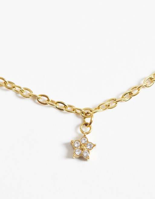 Reclaimed Vintage - Collar dorado con diseño de estrella delicada de acero inoxidable, 3 de 4