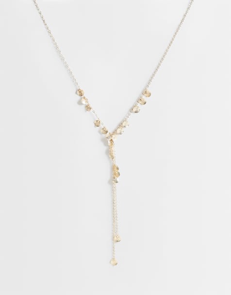 Reclaimed Vintage - Collar dorado estilo lariat con charms de discos para festivales - view 1