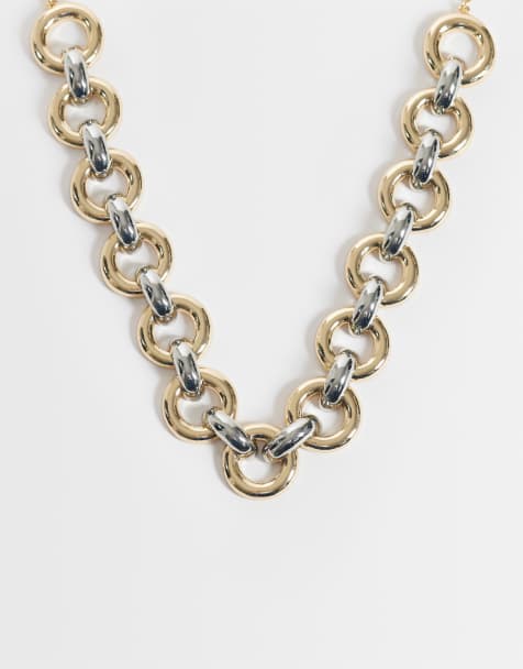 Reclaimed Vintage - collar grueso de metal combinado en dorado - view 1