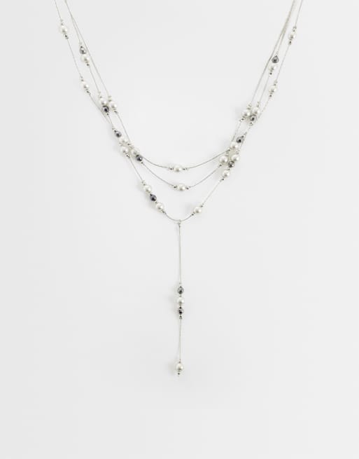 Reclaimed Vintage - collar largo de varias filas con perlas, 1 de 4
