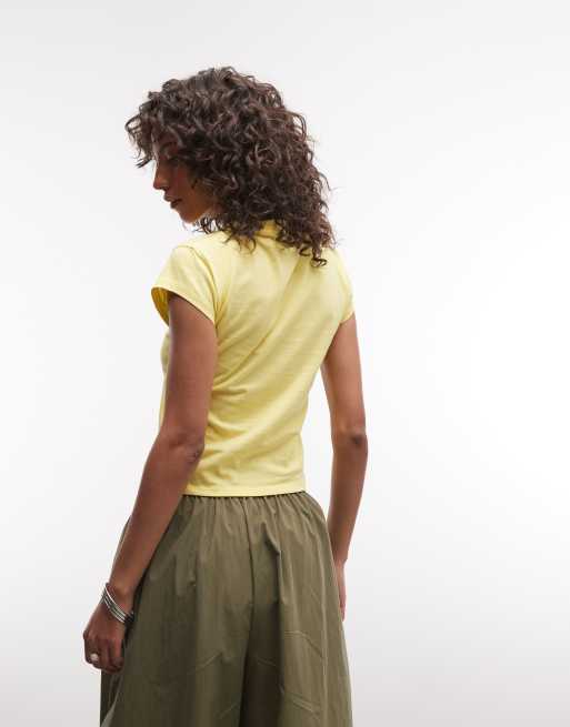 Reclaimed Vintage collegiate tee in yellow with blue print - part of a set, 4 of 4