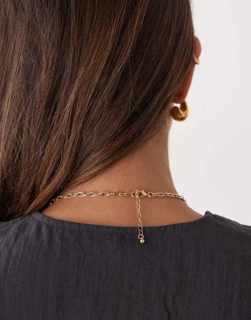 Reclaimed Vintage - Collier à pendentif effet fondu en métaux variés, 3 de 3