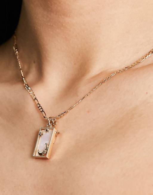 Reclaimed Vintage - Collier avec pendentif cosmique - Doré