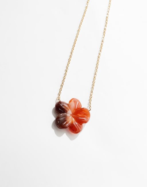 Reclaimed Vintage - Collier avec pendentif fleur - Doré, 2 de 4