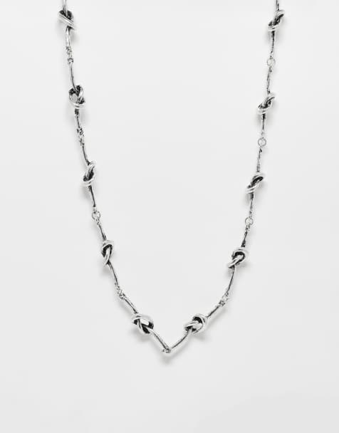 Reclaimed Vintage - Collier chaîne unisexe à maillons noués - Argenté - view 1