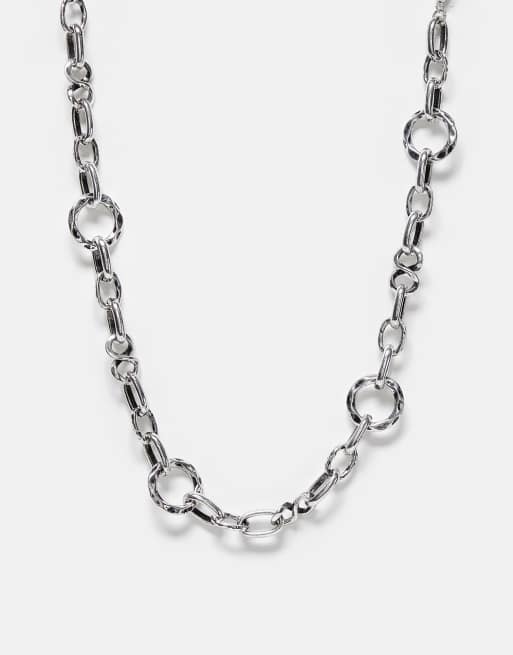 Reclaimed Vintage - Collier chaîne unisexe à maillons variés - Argenté