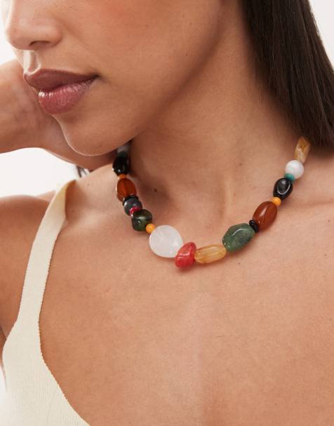 Reclaimed Vintage - Collier de perles dépareillées - Multicolore - view 1