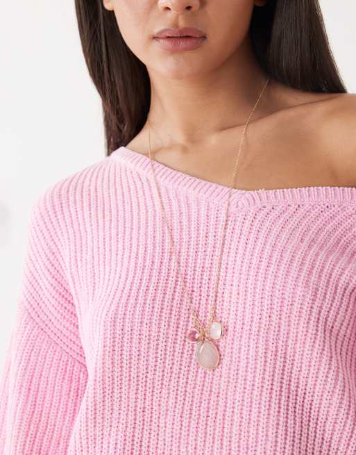 Reclaimed Vintage - Collier long avec pendentif et breloques - Doré