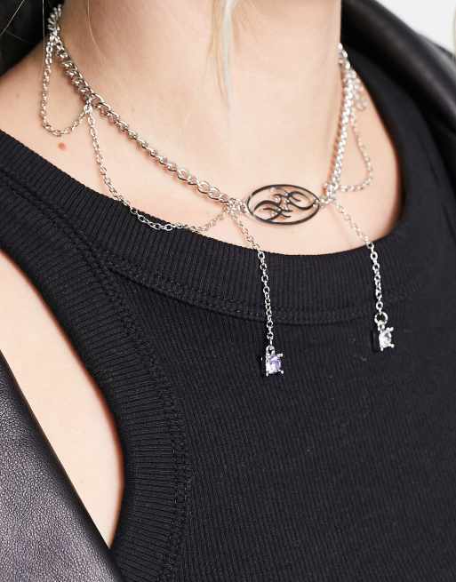 Reclaimed Vintage - Collier ras de cou à pendentif tatouage - Argenté , 3 de 4