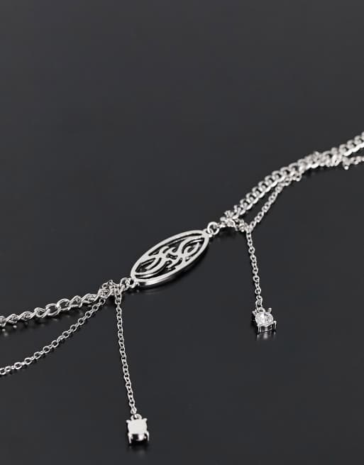 Reclaimed Vintage - Collier ras de cou à pendentif tatouage - Argenté , 4 de 4