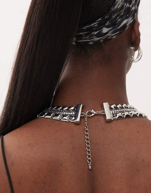 Reclaimed Vintage - Collier ras de cou fantaisie - Argenté, 3 de 3
